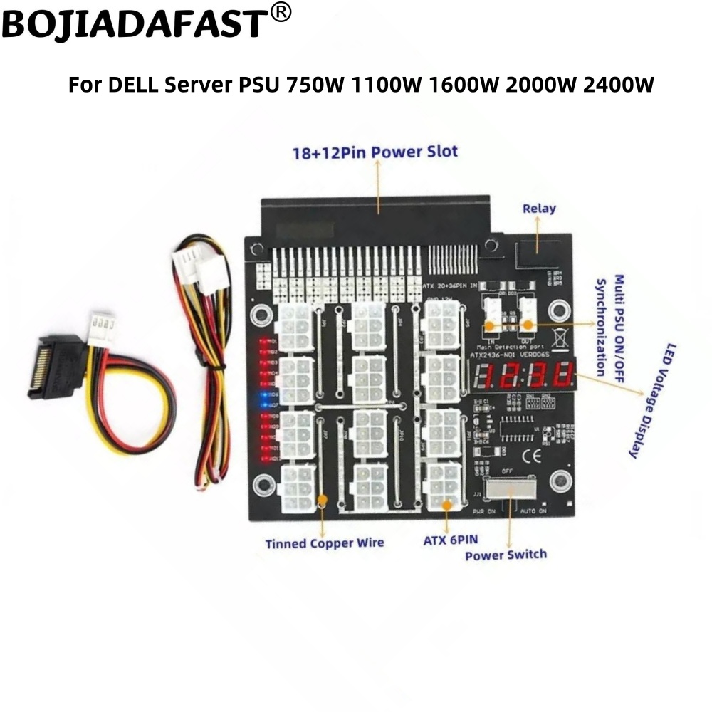 2400W Server Psu Breakout Board - 12 портов PCIe 6-контактный разъем синхронизация